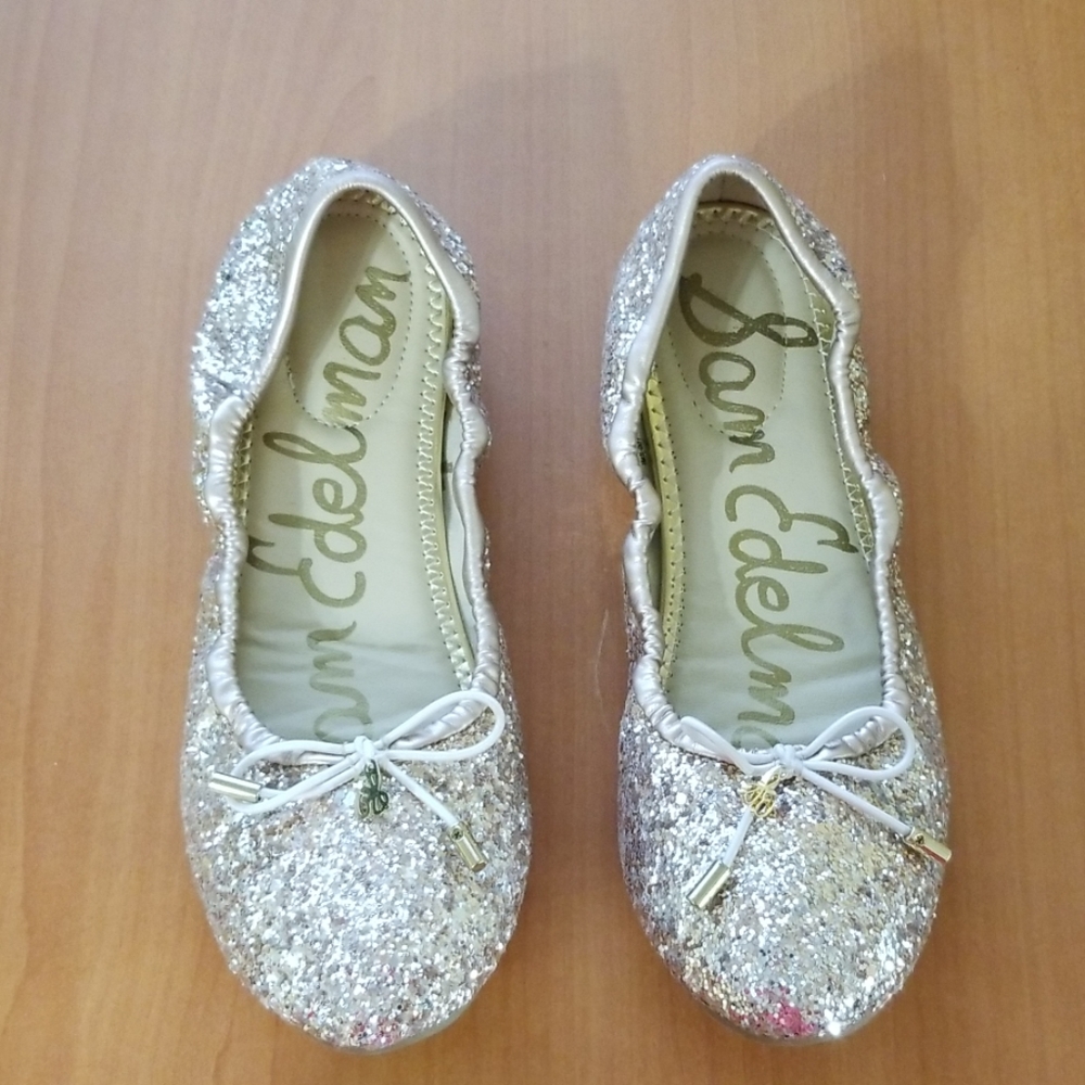 Sam Edelman Sparkly gold kids flats